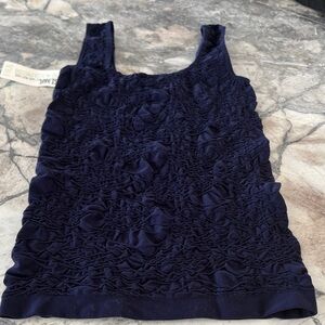 Scala Navy Ruched Tank Top
